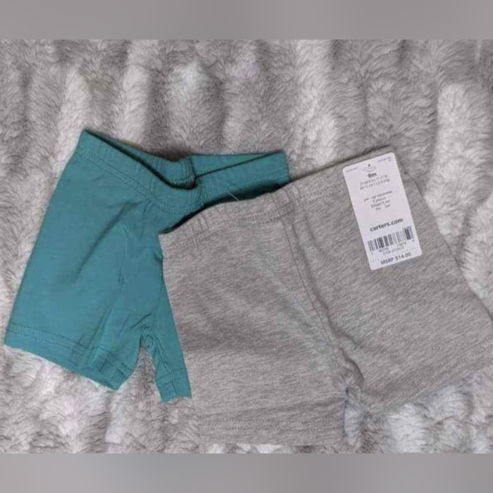 Carter's Kids Gray and Teal Shorts Set